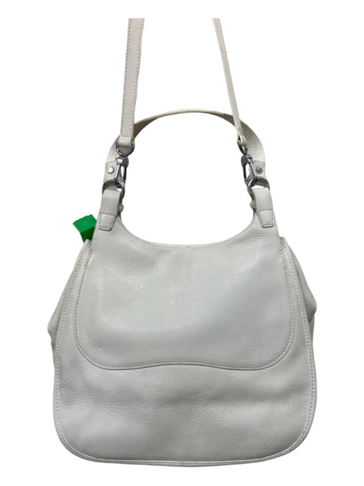 Longchamp Off White Grained Leather Shoulder Strap Flap Saddle Bag Bag Off White / M