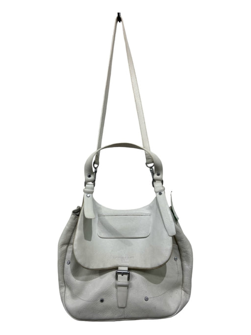 Longchamp Off White Grained Leather Shoulder Strap Flap Saddle Bag Bag Off White / M