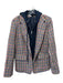 By Anthropologie Size L Navy Blue, Yellow, Pink Wool & Polyester Jacket Navy Blue, Yellow, Pink / L