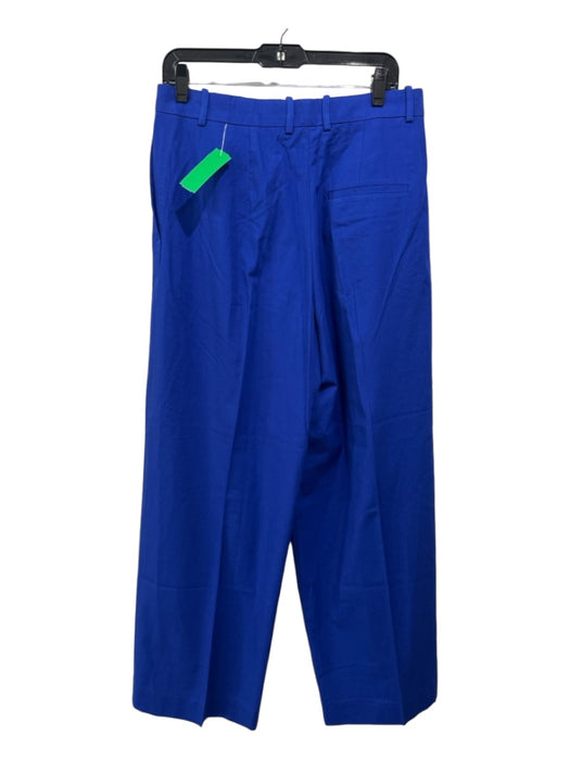 COS Size 10 Blue Cotton Pleated Trouser High Rise Straight Pants Blue / 10