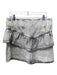 ALLSAINTS Size 10 Light Gray Print Cotton Denim Ruffle Side Zip Mini Skirt Light Gray Print / 10