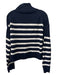 Mossimo Dutti Size L Navy Blue & White Cotton Horizontal Stripes Sweater Navy Blue & White / L