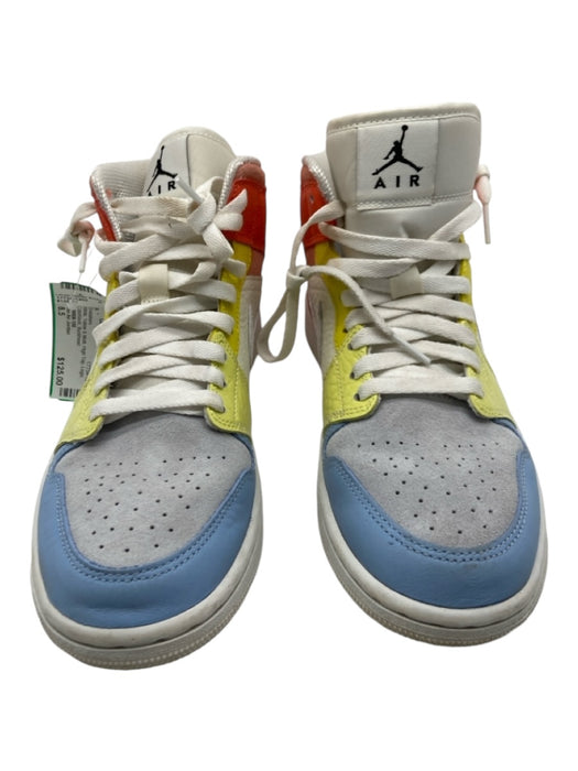 Nike Air Jordan Shoe Size 8.5 White, Yellow & Multi High Top Logo Sneakers White, Yellow & Multi / 8.5