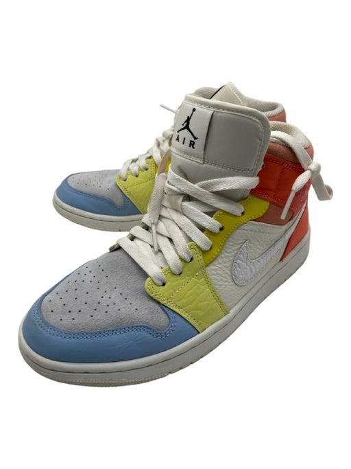 Nike Air Jordan Shoe Size 8.5 White, Yellow & Multi High Top Logo Sneakers White, Yellow & Multi / 8.5