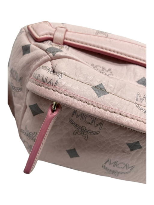 MCM Light Pink & Gray Leather Zip Fanny Pack Waist Bag Bag Light Pink & Gray / Small