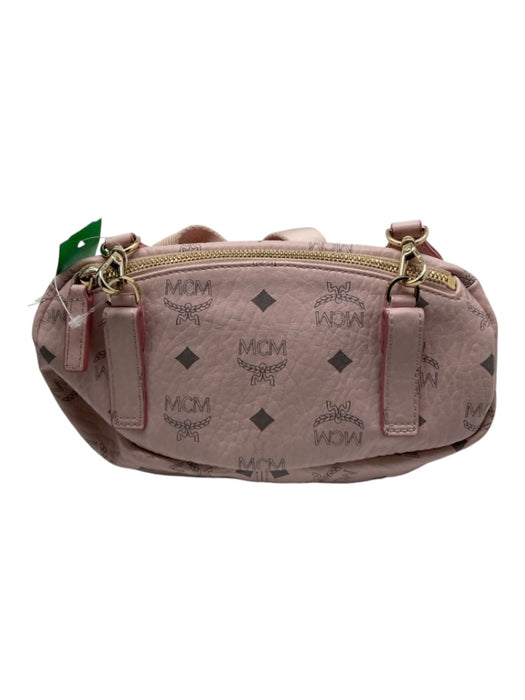 MCM Light Pink & Gray Leather Zip Fanny Pack Waist Bag Bag Light Pink & Gray / Small