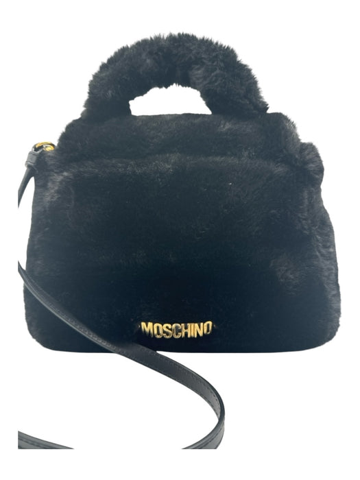 Moschino Black Faux Fur Crossbody Monster Fuzzy Bag Black / S