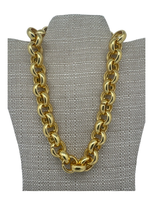 J Crew Gold Metal Circles Links Lobster Clasp Collar Necklace Gold