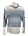 J Crew Size Large Cream & Navy Cotton Long Sleeve Striped turtle neck Top Cream & Navy / Large