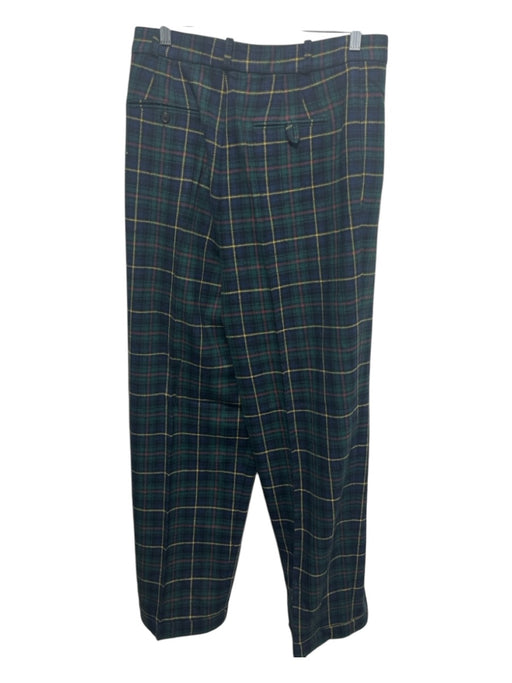 Polo Ralph Lauren Size 8 Green, Blue, Yellow Wool High Rise Plaid Pleated Pants Green, Blue, Yellow / 8