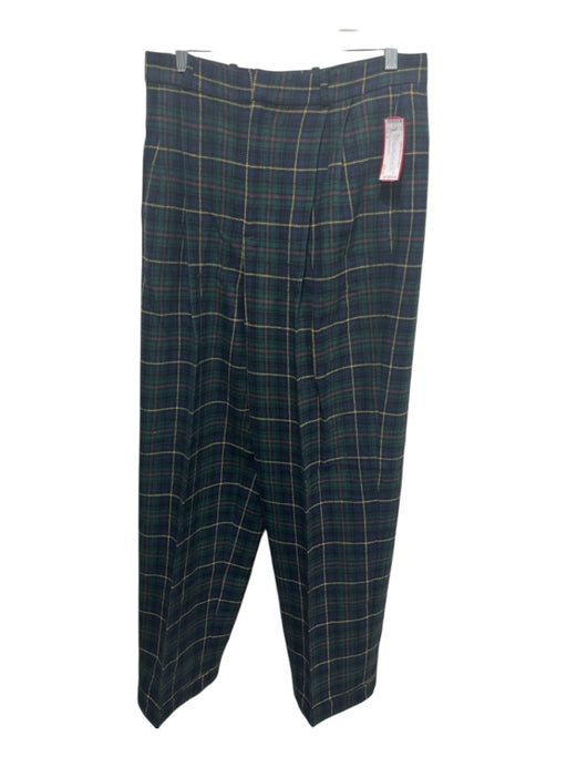 Polo Ralph Lauren Size 8 Green, Blue, Yellow Wool High Rise Plaid Pleated Pants Green, Blue, Yellow / 8