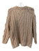 Zara Size L Beige & Silver Acrylic Chunky Crew Neck Mirrored Sweater Beige & Silver / L