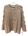 Zara Size L Beige & Silver Acrylic Chunky Crew Neck Mirrored Sweater Beige & Silver / L