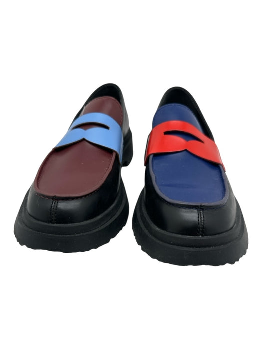 Camper Shoe Size 39 Black, red, blue Leather Penny Loafer Platform Loafers Black, red, blue / 39