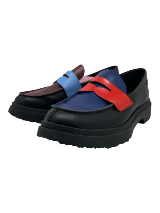 Camper Shoe Size 39 Black, red, blue Leather Penny Loafer Platform Loafers Black, red, blue / 39