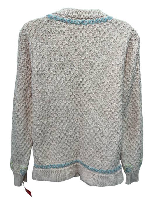 Love Shack Fancy Size S pastel pink, blue, yellow Cotton Blend Flowers Cardigan pastel pink, blue, yellow / S