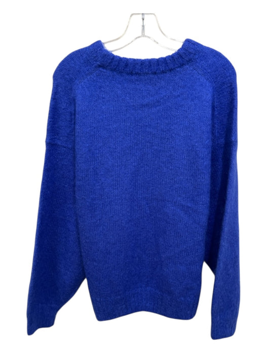 COS Size M Cobalt Blue Mohair Blend Rib Knit Crew Neck Oversize Sweater Cobalt Blue / M