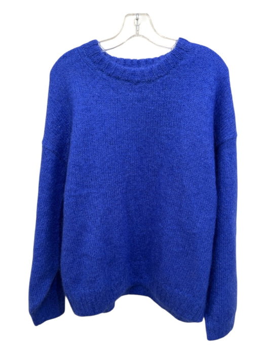 COS Size M Cobalt Blue Mohair Blend Rib Knit Crew Neck Oversize Sweater Cobalt Blue / M