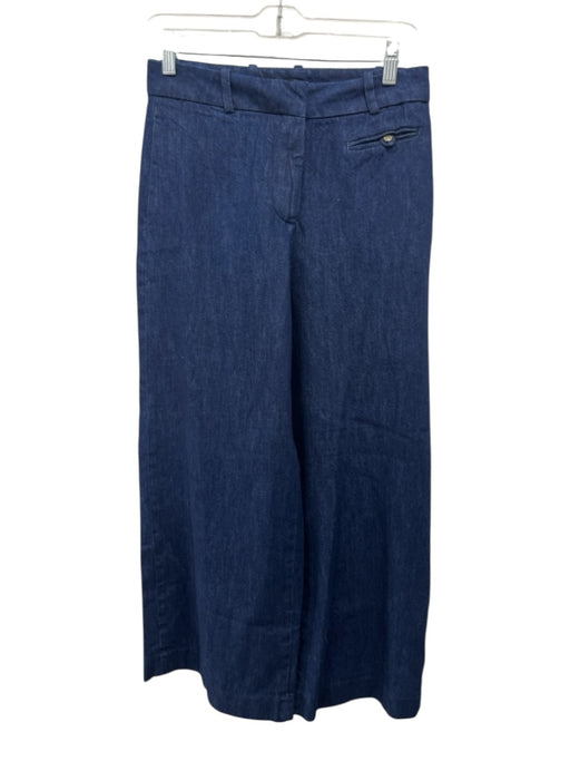 Zara Size 2 Dark Wash Cotton Denim High Rise Wide Leg Pockets Jeans Dark Wash / 2