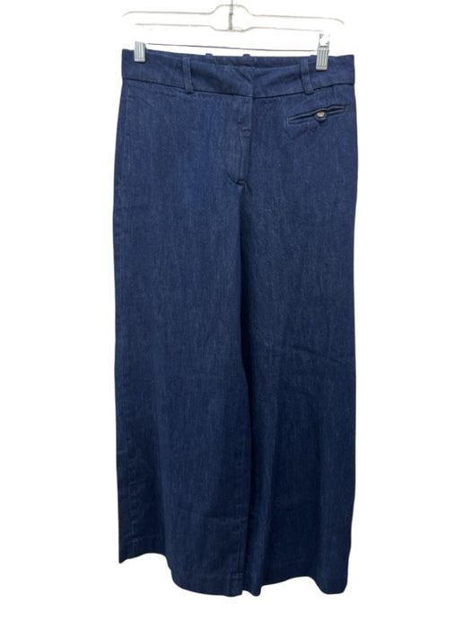 Zara Size 2 Dark Wash Cotton Denim High Rise Wide Leg Pockets Jeans Dark Wash / 2