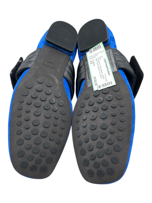 Tory Burch Shoe Size 8.5 Blue & Black Leather Upper Suede Square Toe Flats Blue & Black / 8.5