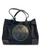 Tory Burch Black Nylon Logo Stud Detail Gold Tone Accent Tote Bag Black