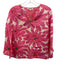 Boden Size 0 Pink & Green Linen Floral Long Flare Sleeve V Neck Top Pink & Green / 0