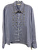 Zara Size L Blue & White Cotton Blend Striped Crystal Embellished Button Up Top Blue & White / L