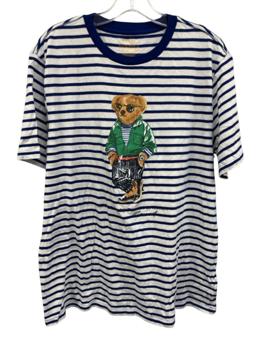 Polo Ralph Lauren Size XL White, Navy, Multi Cotton Striped Short Sleeve Top White, Navy, Multi / XL
