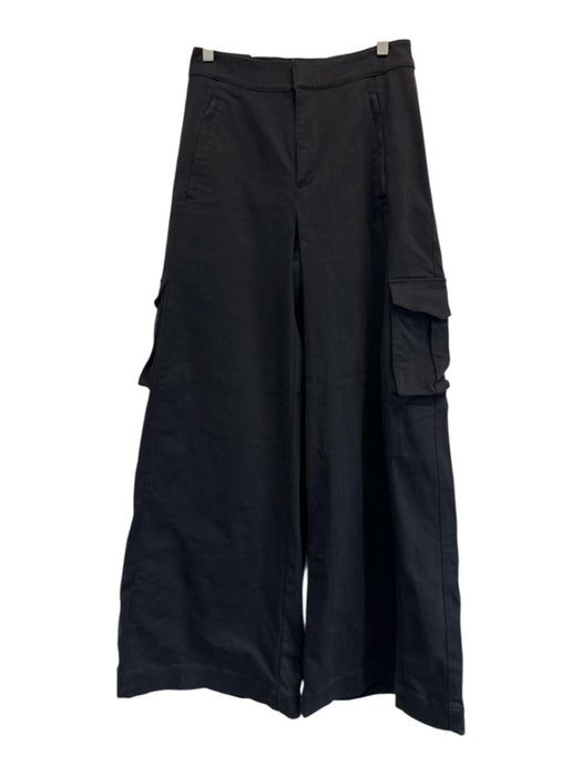 Alo Size M Black Cotton Blend Cargo Elastic Wide Leg Pants Black / M