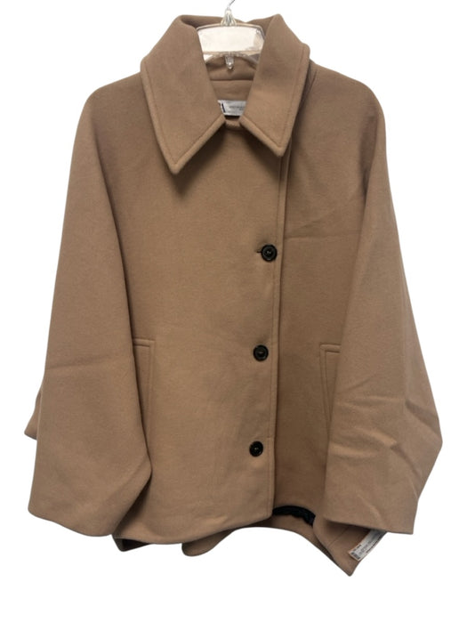 Zara Size XS/S Light Brown Polyamide & Wool Dolman Sleeve 4 Buttons Jacket Light Brown / XS/S