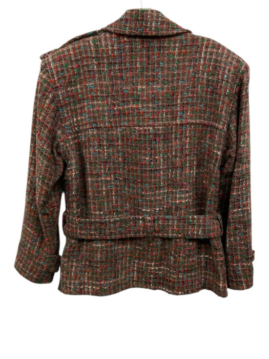 Yves Saint Laurent Size 38 Brown, Red & Blue No Fabric Tag Wool Feel Jacket Brown, Red & Blue / 38