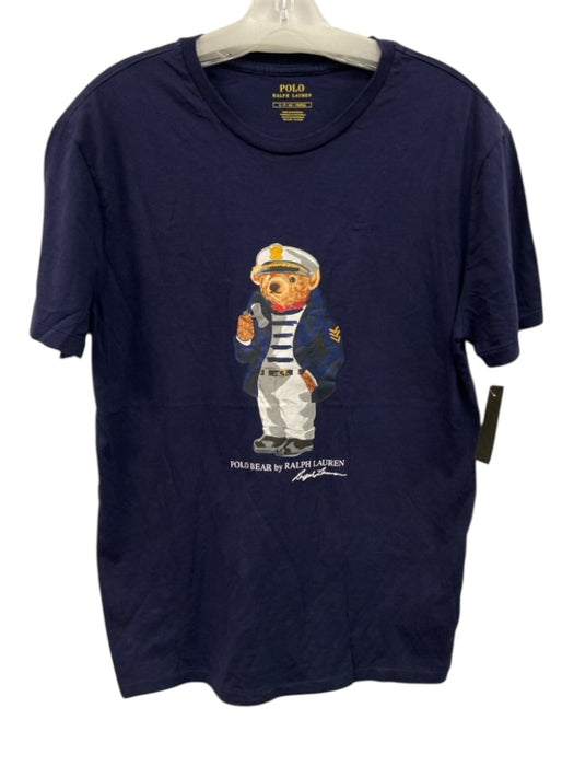 Polo Ralph Lauren Size S Navy Blue Cotton Graphic Short Sleeve Polo Bear Top Navy Blue / S