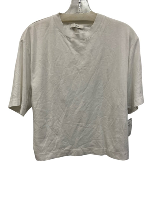 Vince Size M White Pima Cotton Short Sleeve T Shirt Top White / M