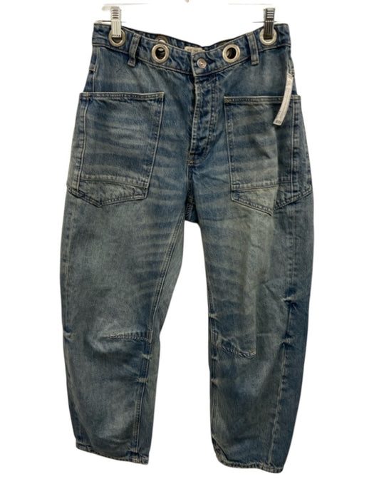 We The Free Size 26 Medium Wash Cotton Denim Grommet Detail Button Fly Jeans Medium Wash / 26