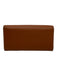 Chloe Cognac Brown Leather Flap Snap Button Accordion Continental Wallets Cognac Brown