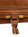Chloe Cognac Brown Leather Flap Snap Button Accordion Continental Wallets Cognac Brown
