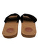 Chloe Shoe Size 39 Black, White & Brown textile upper Logo Slide Mule Sandals Black, White & Brown / 39