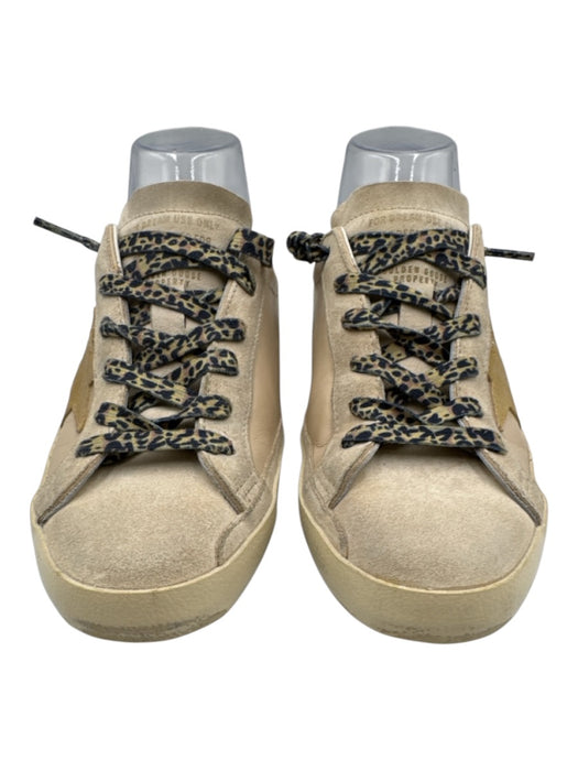 Golden Goose Shoe Size 38 Cream Beige Leather Upper Metallic Detail Sneakers Cream Beige / 38