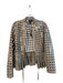Gracia Size L Gray Cotton Blend Zip Front Fringe eyelet Jacket Gray / L