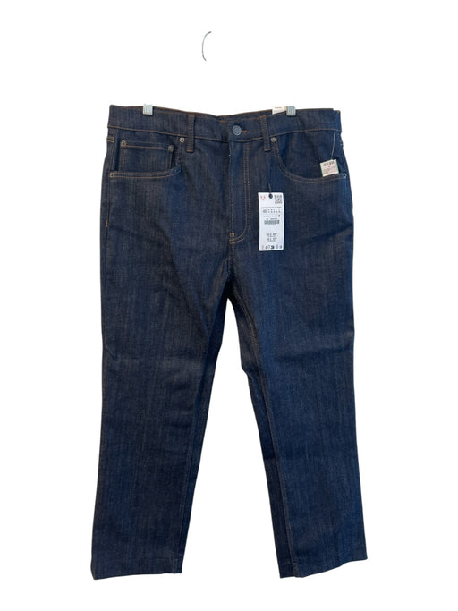 Zara Size 46 Dark Wash Cotton Blend Mid Rise Zip Fly Wide Leg Jeans Dark Wash / 46