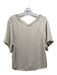 Vince Size XS Light Beige Triacetate V Neck Short Sleeve Top Light Beige / XS