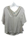 Vince Size XS Light Beige Triacetate V Neck Short Sleeve Top Light Beige / XS
