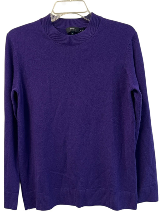 Theory Size P Purple 100% Cashmere Crew Neck Long Sleeve Loose Fit Sweater Purple / P