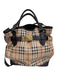 Burberry Tan, Brown, Red Coated Canvas Leather trim Nova Check Tote Bag Tan, Brown, Red / Medium