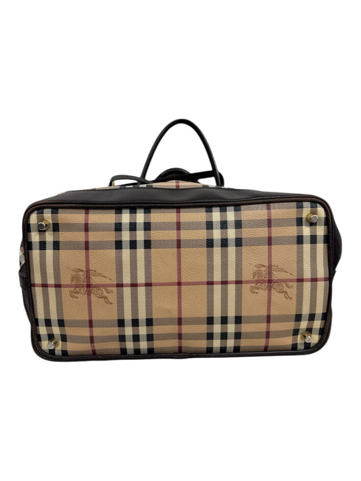 Burberry Tan, Brown, Red Coated Canvas Leather trim Nova Check Tote Bag Tan, Brown, Red / Medium