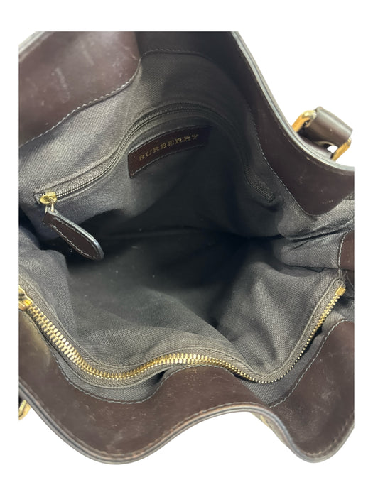 Burberry Tan, Brown, Red Coated Canvas Leather trim Nova Check Tote Bag Tan, Brown, Red / Medium