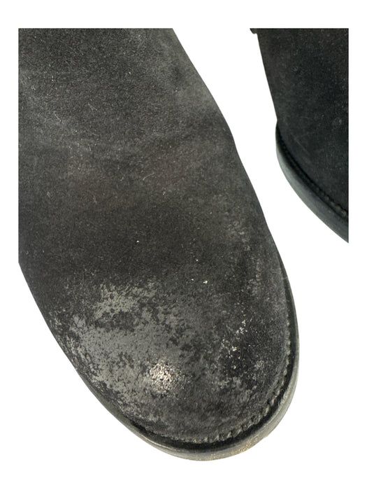 Prada Shoe Size 37 Black Leather Knee High Side Zip Stacked Heel Box Inc. Boots Black / 37