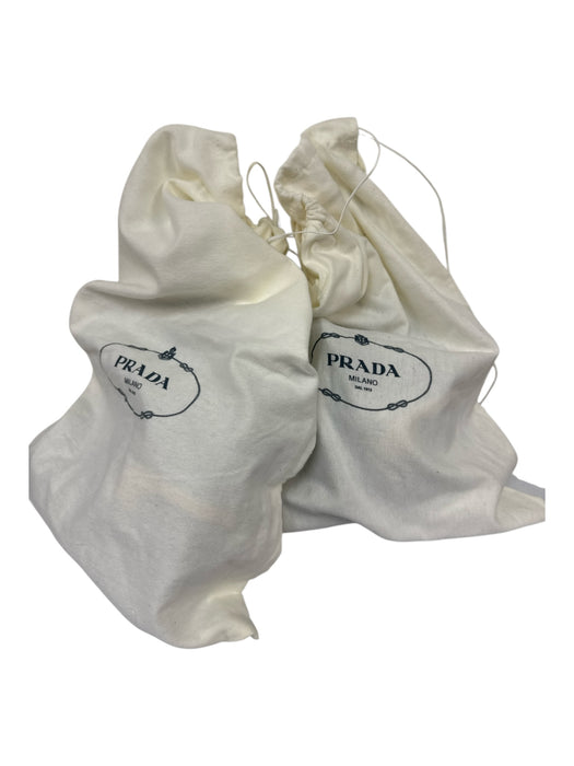 Prada Shoe Size 37 Black Leather Knee High Side Zip Stacked Heel Box Inc. Boots Black / 37