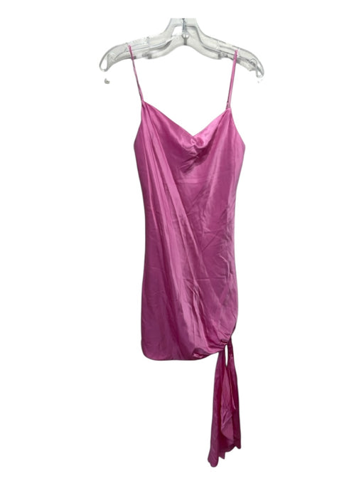 5a7 Cinq a Sept Size 4 Pink Silk Ruched Spaghetti Strap Hem Knot Slip Dress Pink / 4